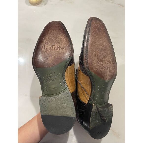 Mezlan Dade Crocodile Wingtip Spectator Shoes size 9 - Picture 8 of 8